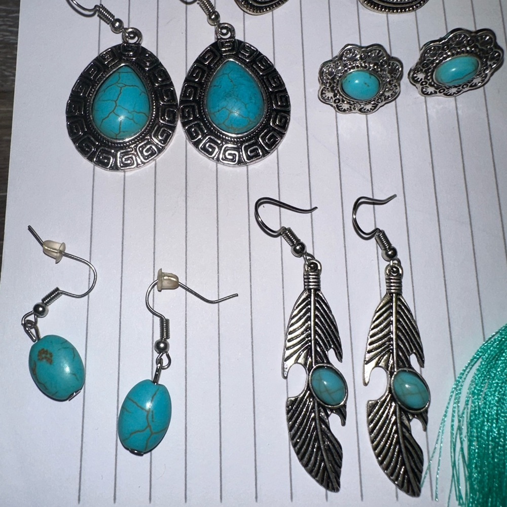 Turquoise earrings set - Picture 4 of 5